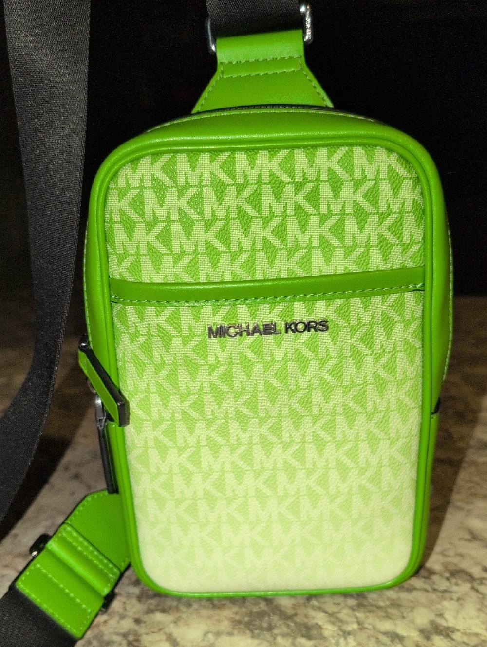 NWT Michael Kors Men’s/ Women's Sling Bag Neon Green MK Logo